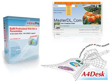  دانلود نرم افزار طراحی سایت های فلش A4DeskPro Flash Website Builder V5.80