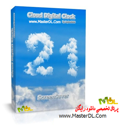 دانلود نرم افزار محافظ صفحه نمایش Cloud Digital Clock 1.1